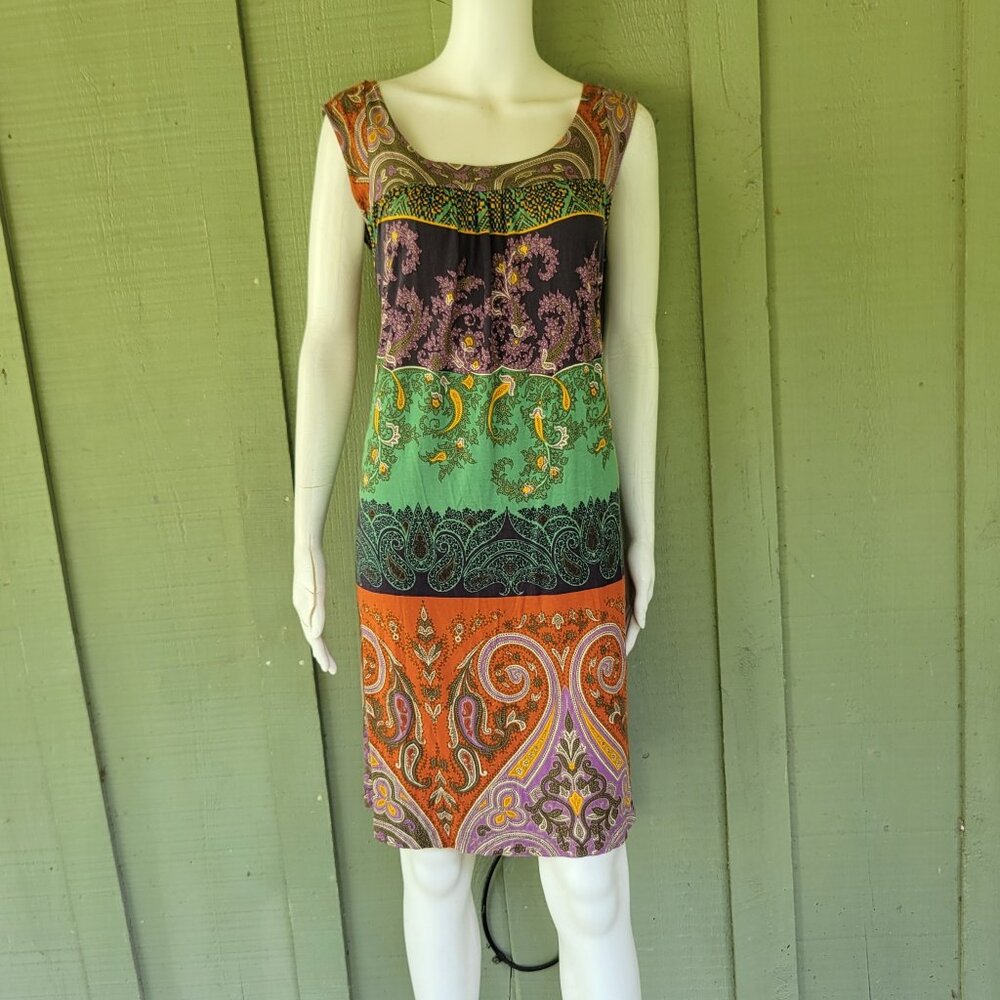 ETRO Colorful Jersey Print Tie Back Dress 38